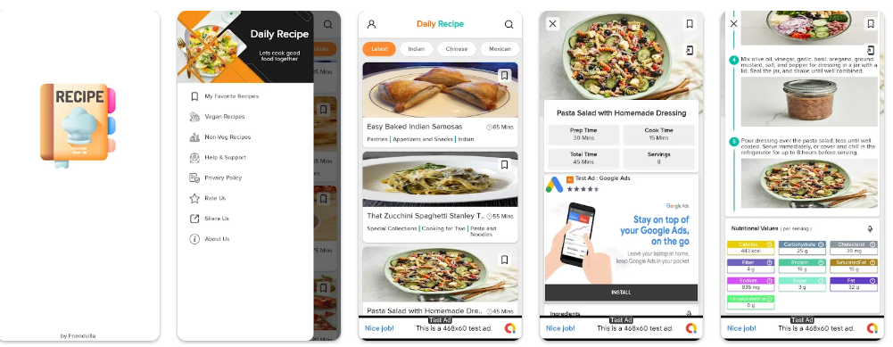 Recipe app screenshot